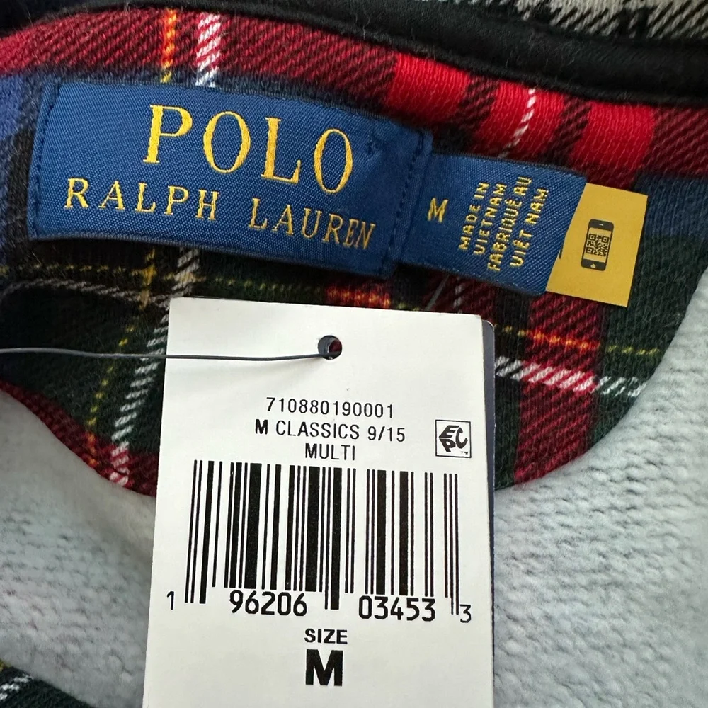 Polo Ralph Lauren Patchwork Plaid Fleece Hoodie Polo Country Men’s Size Medium